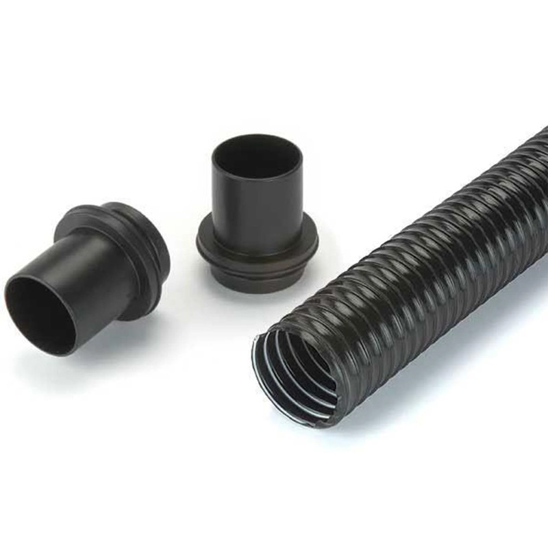 2-1/2" x 10' Polyurethane Dust Collection Hose - Black, Kit with End Fittings